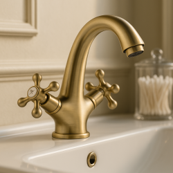 Aquadesign Marseille klassieke Wastafelmengkraan Brons